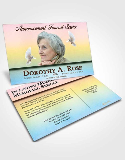 Funeral Announcement Card Template Harmonious Tolerance