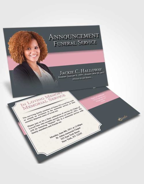 Funeral Announcement Card Template Humble Nobility