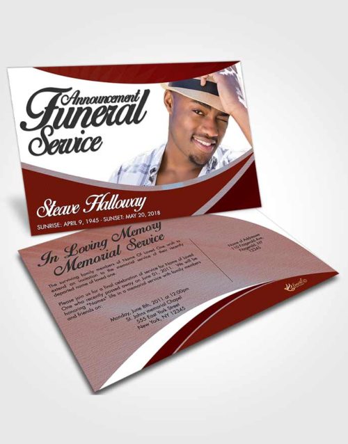 Funeral Announcement Card Template Lustrous Diligence