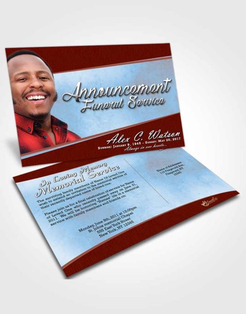 Funeral Announcement Card Template Lustrous Vitality