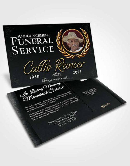 Funeral Announcement Card Template Majestic Desire