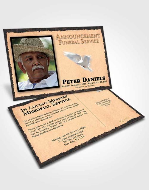 Funeral Announcement Card Template Majestic Outback