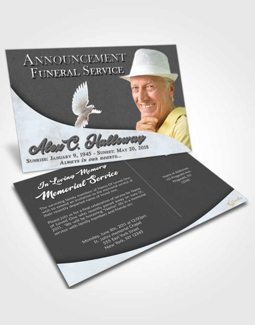 Funeral Announcement Card Template Majestic Peace of Mind