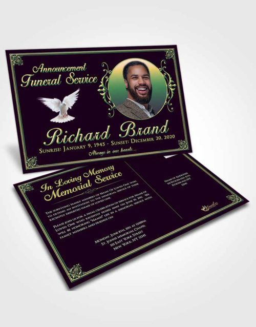 Funeral Announcement Card Template Mellow Class Dark