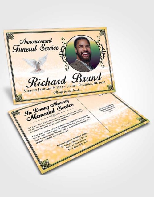 Funeral Announcement Card Template Mellow Class Light