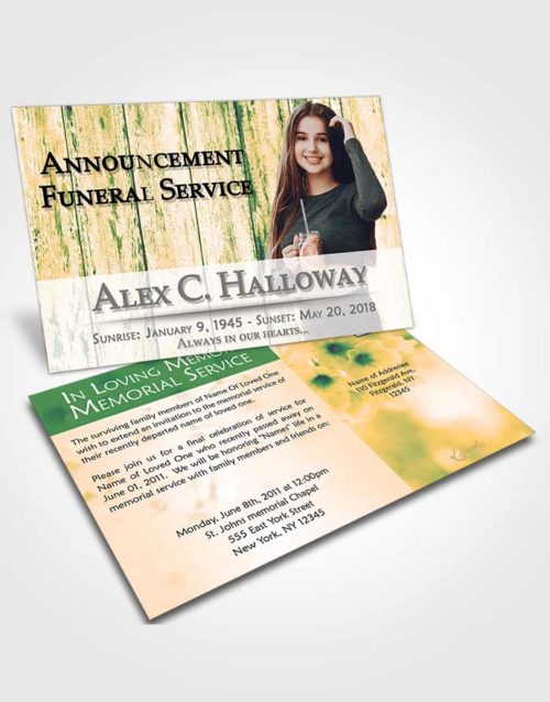 Funeral Announcement Card Template Mellow Endurance