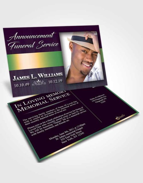 Funeral Announcement Card Template Mellow Force
