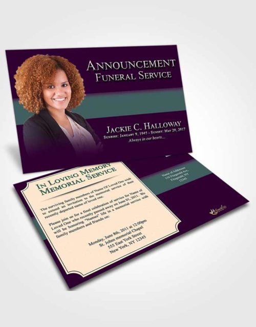 Funeral Announcement Card Template Mellow Nobility