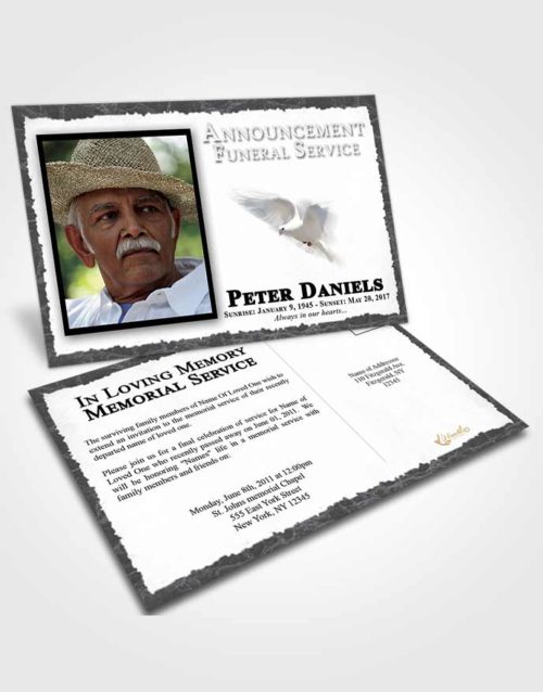 Funeral Announcement Card Template Mellow Outback