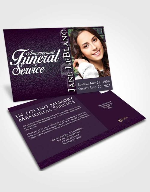 Funeral Announcement Card Template Mellow Passion
