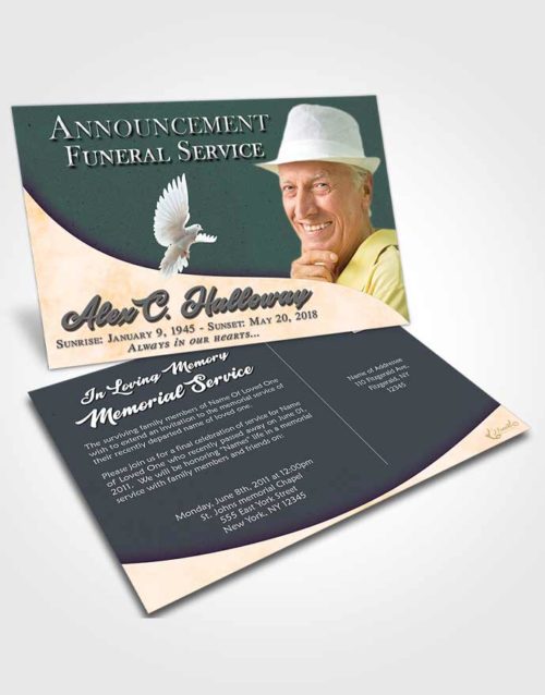 Funeral Announcement Card Template Mellow Peace of Mind
