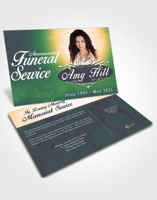Funeral Announcement Card Template Mellow Sympathy