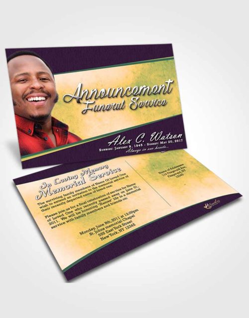 Funeral Announcement Card Template Mellow Vitality