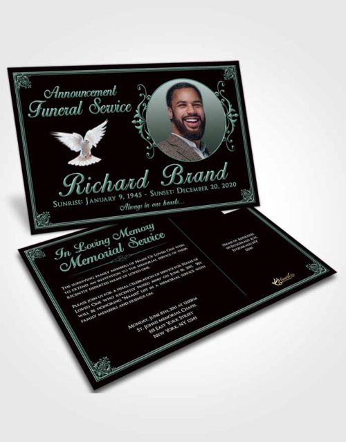 Funeral Announcement Card Template Morning Class Dark