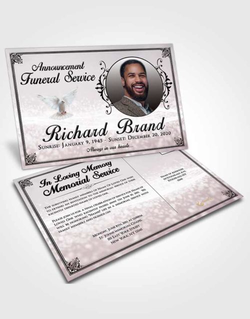 Funeral Announcement Card Template Morning Class Light