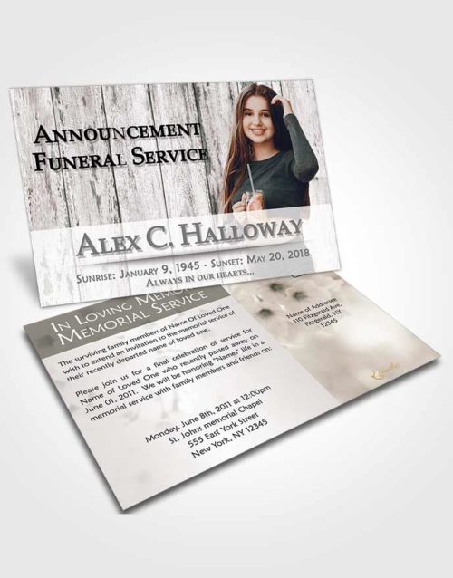 Funeral Announcement Card Template Morning Endurance