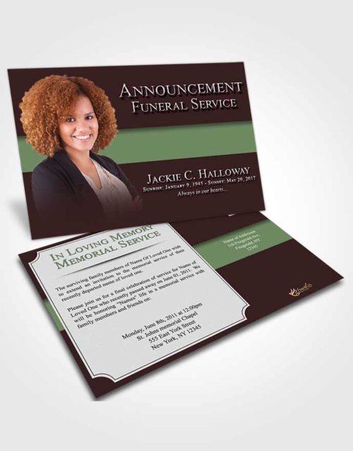 Funeral Announcement Card Template Morning Nobility