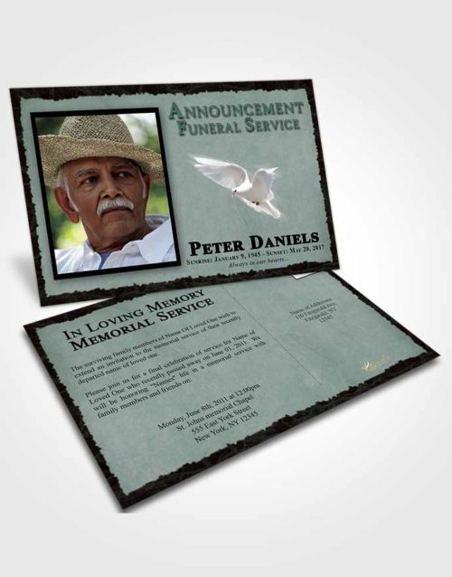 Funeral Announcement Card Template Morning Outback