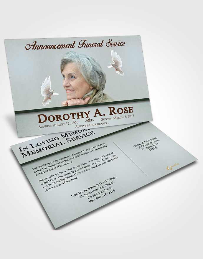 Funeral Announcement Card Template Morning Tolerance