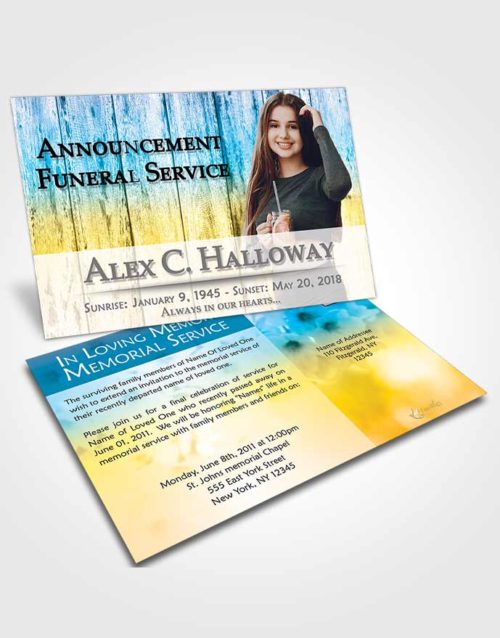 Funeral Announcement Card Template Mystical Endurance