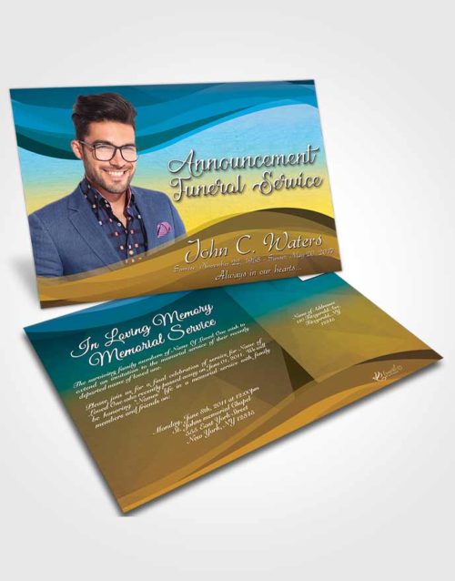 Funeral Announcement Card Template Mystical Fortitude