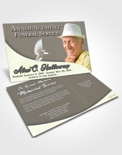 Funeral Announcement Card Template Mystical Peace of Mind