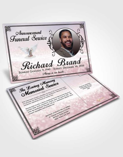 Funeral Announcement Card Template Ocean Class Light