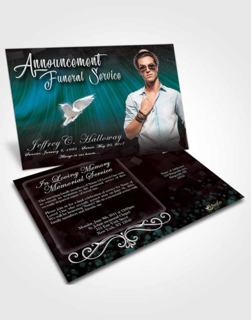 Funeral Announcement Card Template Ocean Strength