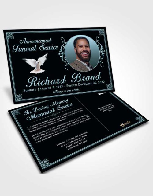 Funeral Announcement Card Template Peaceful Class Dark
