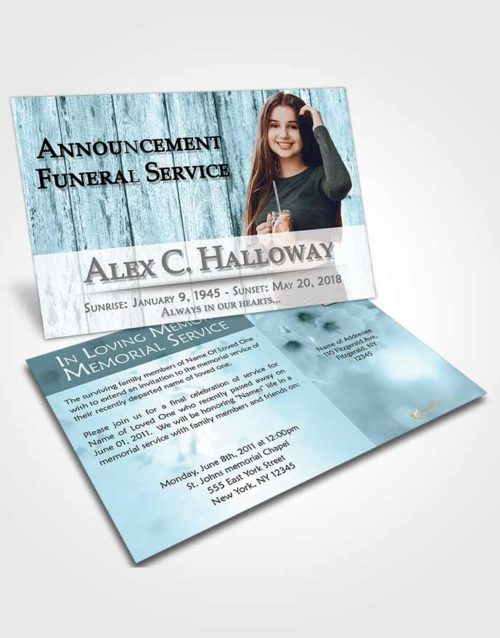 Funeral Announcement Card Template Peaceful Endurance