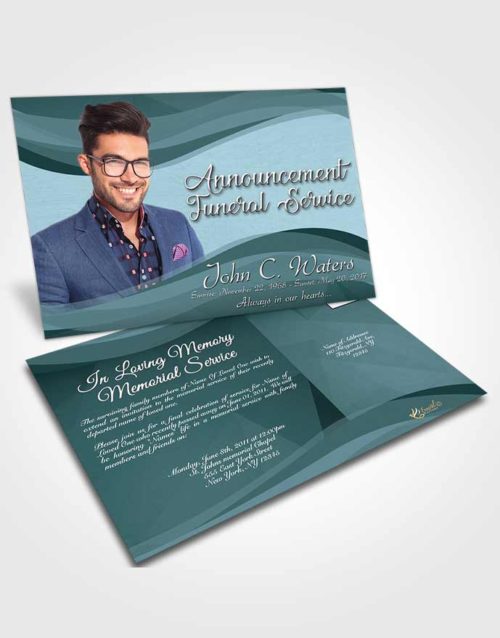 Funeral Announcement Card Template Peaceful Fortitude