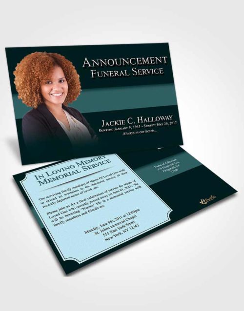 Funeral Announcement Card Template Peaceful Nobility