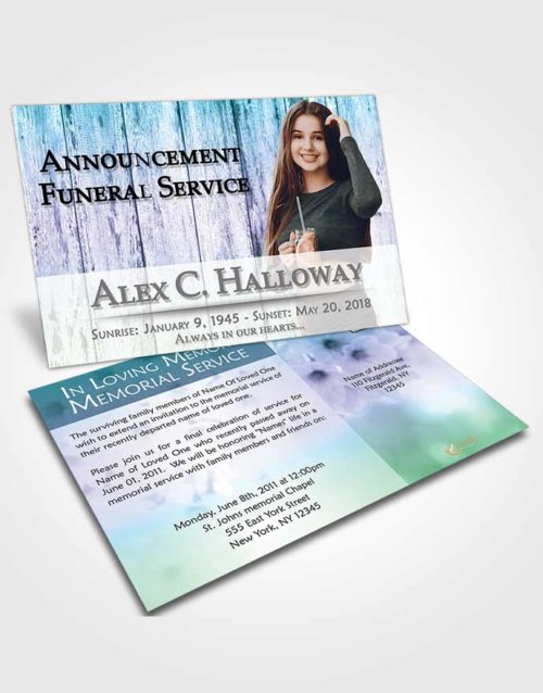Funeral Announcement Card Template Placid Endurance