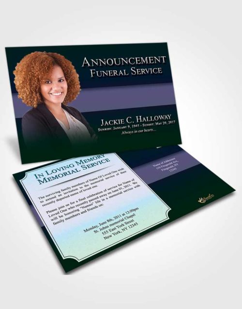 Funeral Announcement Card Template Placid Nobility