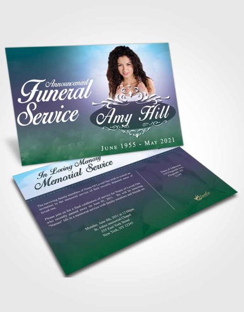 Funeral Announcement Card Template Placid Sympathy
