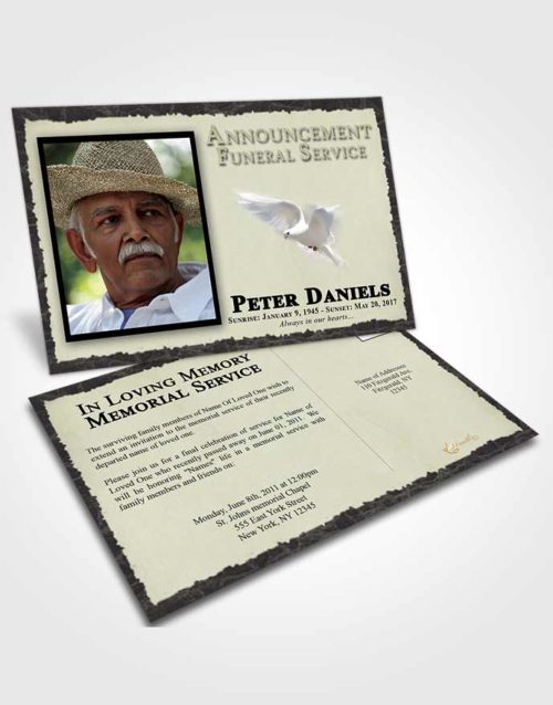 Funeral Announcement Card Template Quiet Outback
