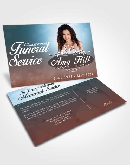 Funeral Announcement Card Template Quiet Sympathy