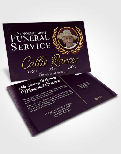 Funeral Announcement Card Template Remarkable Desire