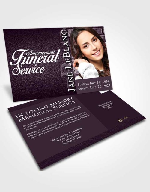 Funeral Announcement Card Template Remarkable Passion