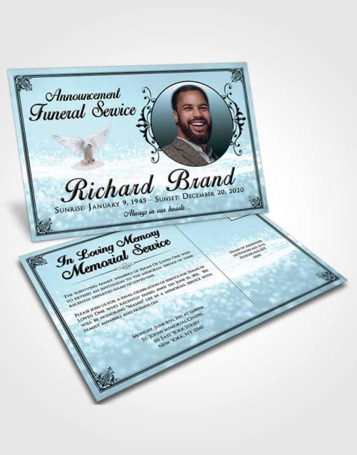 Funeral Announcement Card Template Restful Class Light