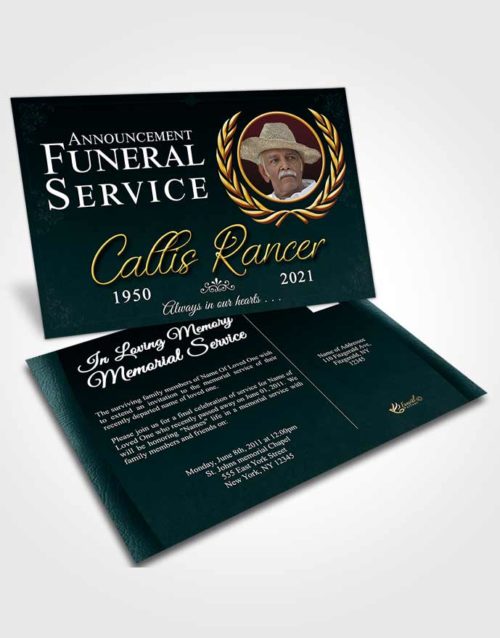 Funeral Announcement Card Template Restful Desire