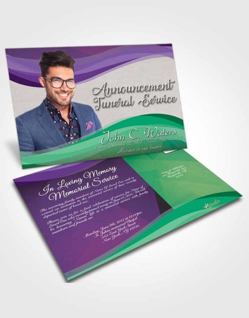 Funeral Announcement Card Template Restful Fortitude