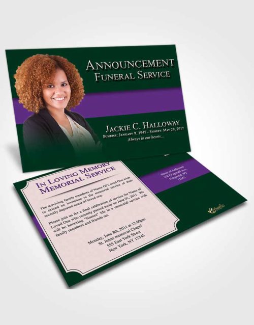 Funeral Announcement Card Template Restful Nobility