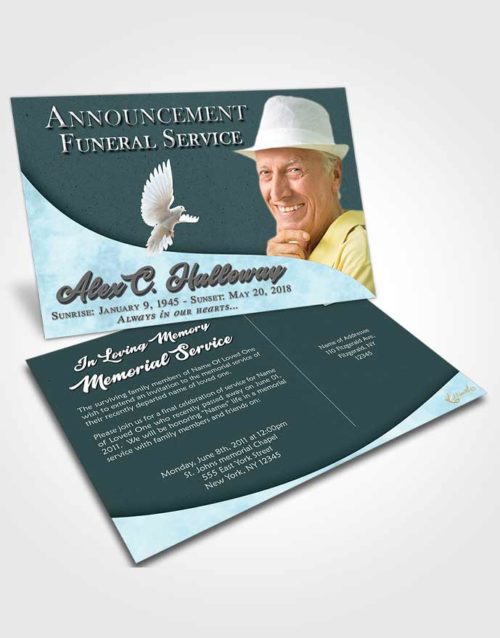 Funeral Announcement Card Template Restful Peace of Mind