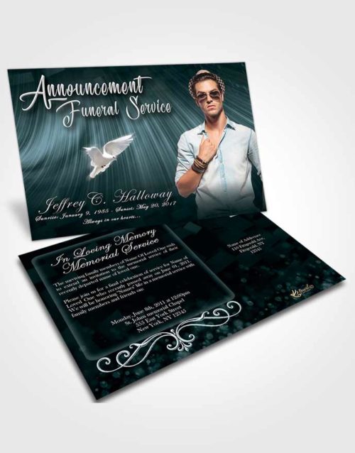 Funeral Announcement Card Template Restful Strength