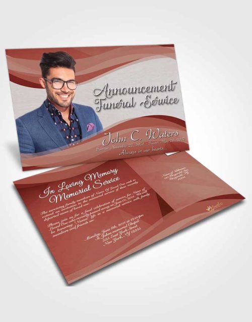 Funeral Announcement Card Template Ruby Love Fortitude