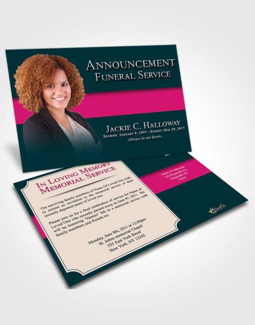 Funeral Announcement Card Template Sapphire Nobility