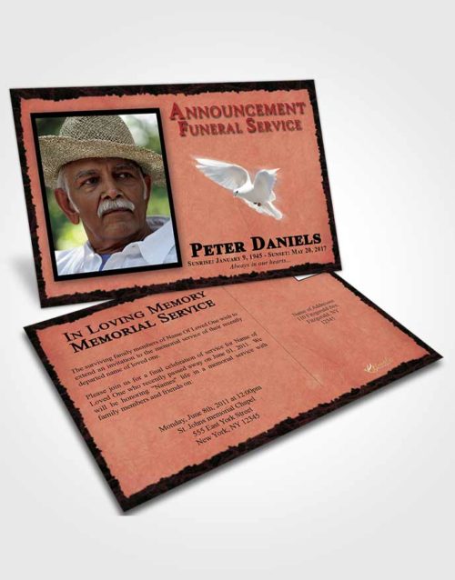 Funeral Announcement Card Template Sapphire Outback