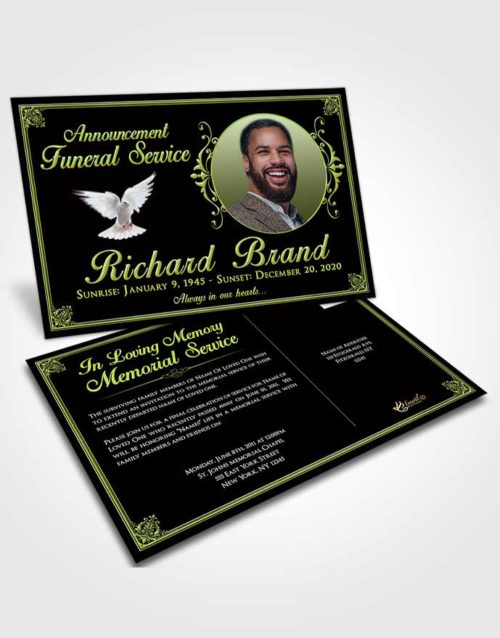 Funeral Announcement Card Template Serene Class Dark