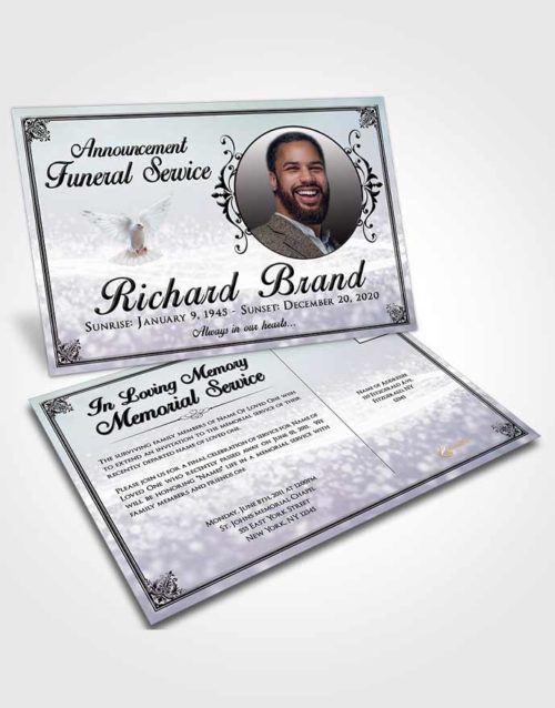 Funeral Announcement Card Template Serene Class Light
